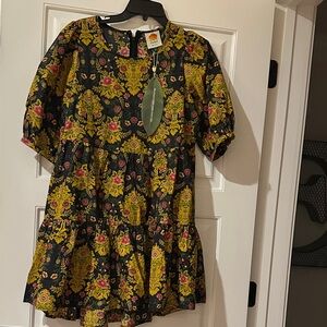 FARM Rio Floral Mini Dress - Yellow and Black